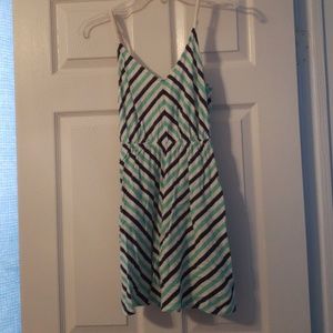 Blue and white geometric dress size S